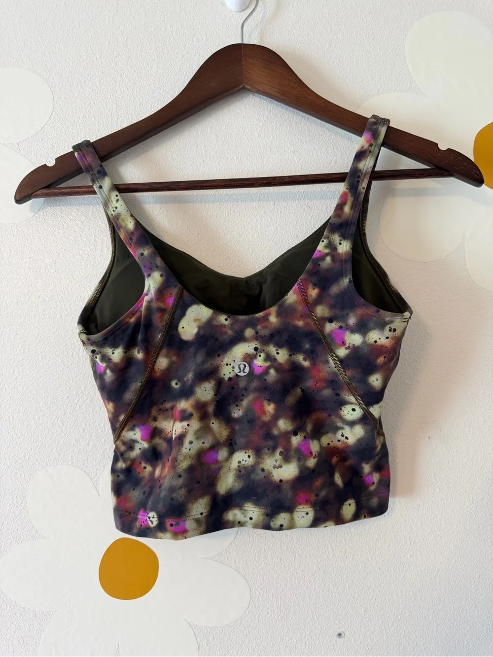 Lululemon Align Nulu Tank Top Soft Focus Splatter Green Multi Built-In Bra